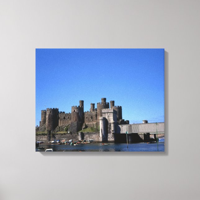 Impressão Em Tela Conwy Castle North Wales Cartão postal Poster Faux (Frente)