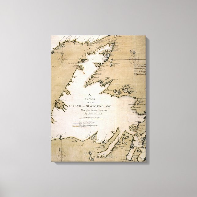 IMPRESSÃO EM TELA COOK: NEWFOUNDLAND, 1763 (Frente)