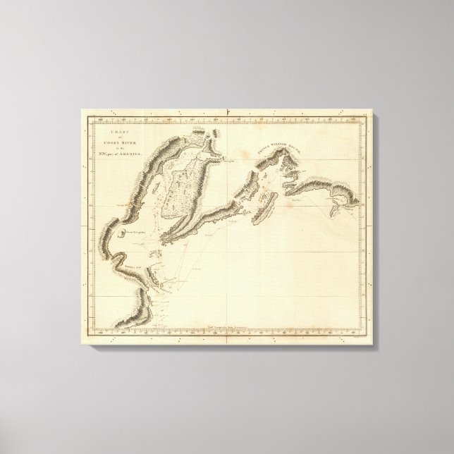 Impressão Em Tela Cooks River (Alasca) (Frente)