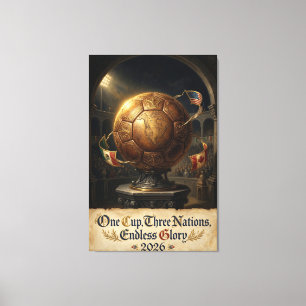 Impressão Em Tela Copa do Mundo 2026 Cartaz de Futebol Renascença EU