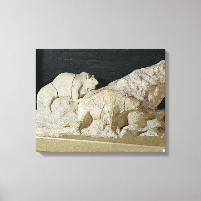 Impressão Em Tela Cópia da escultura de bisons, Le (Frente)