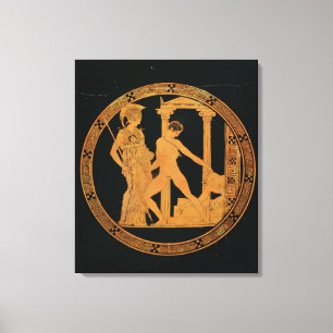 Impressão Em Tela Copo de figuras vermelhas representando Athena, Th