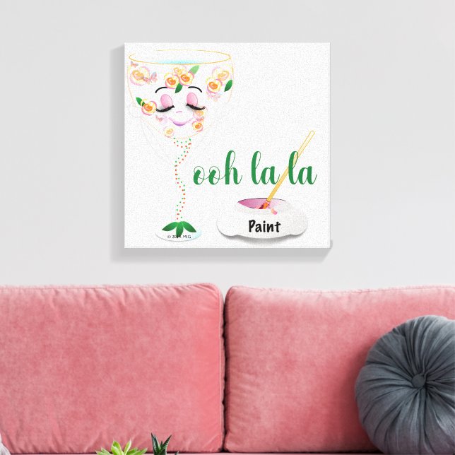 Impressão Em Tela Copo de Vinho com Personalidade (Insitu(Sala de estar))