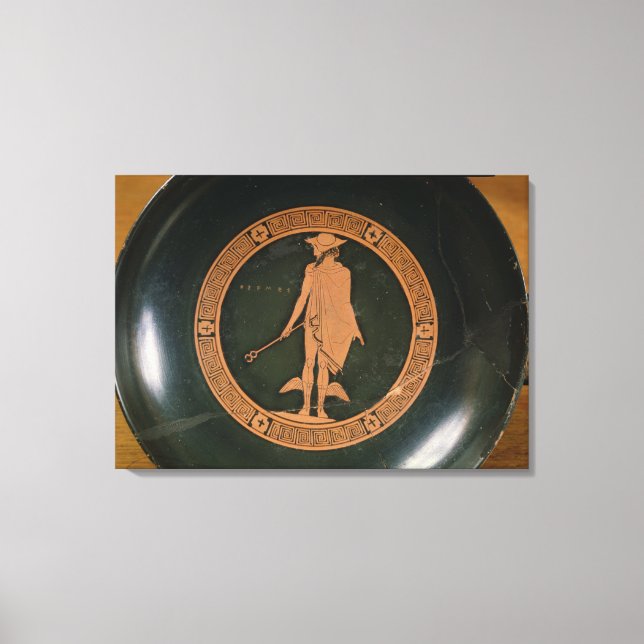 Impressão Em Tela Copo grego de vermelhos, representando o deus Herm (Frente)