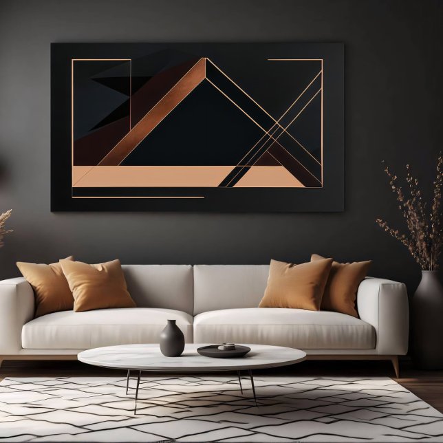 Impressão Em Tela Copper Minimalist Geometry (Criador carregado)