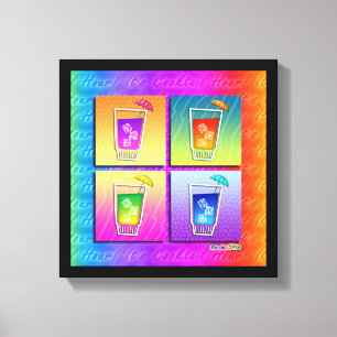 Impressão Em Tela COQUETÉIS POP ART Tela Emoldurada