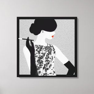 Impressão Em Tela Coquetel Soiree Fashion Silhuette Wall Art