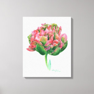 Impressão Em Tela Cor da água botânica verde-rosa das chicórias