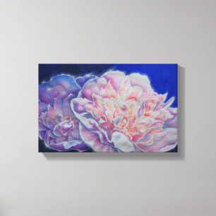 Impressão Em Tela Cor-de-água branca azul-rosa, elegante romântica