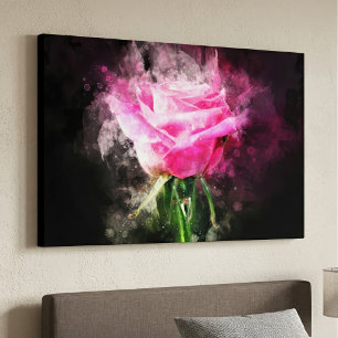 Impressão Em Tela Cor de água da flor rosa rosa rosa - bb