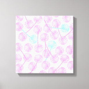 Impressão Em Tela Cor-de-água rosa padrão floral de dandelion de ver