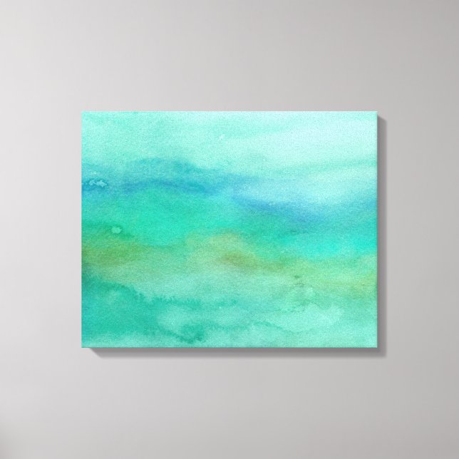 Impressão Em Tela Cor de Água Turquesa Azul Moderna Abstrato (Frente)