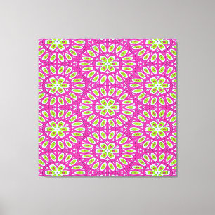 Impressão Em Tela Cor-de-rosa quente, Pop-arte verde limão