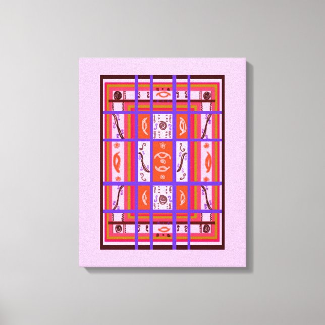 Impressão Em Tela cor-de-rosa xadrez com curva de potência (Frente)