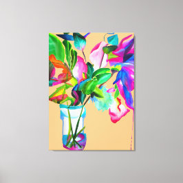 Impressão Em Tela Cor floral moderna e cor-de-água viva Arte