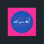 Impressão Em Tela Cor Retrorativa Da Tipografia Da Cota De Baía Funn<br><div class="desc">Arte tipográfica colorida com cores retrô e vibrantes. Peitos engraçados e citações sobre comida,  cozinhar,  assar e jantar. Condecoração perfeita para sua cozinha,  restaurante,  café,  compro de padaria ou restaurante. A cor de fundo (o círculo e o quadrado) é personalizável através da Ferramenta Design.</div>