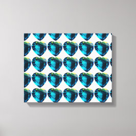 Impressão Em Tela Coração Céu-Azul