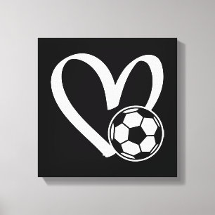 Impressão Em Tela Coração da Bola do Futebol