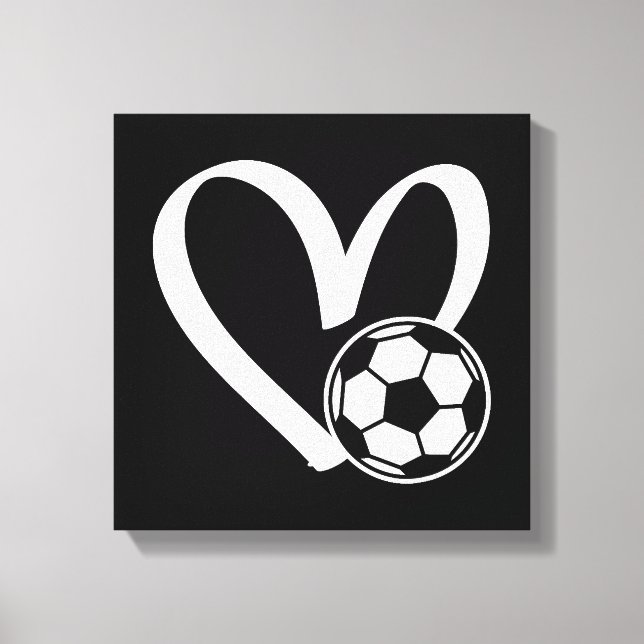 Impressão Em Tela Coração da Bola do Futebol (Frente)