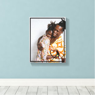 Impressão Em Tela Coração de amor foto personalizada feita sob medid