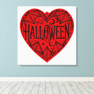 Impressão Em Tela Coração de Halloween, Coração Vermelho, Feriado