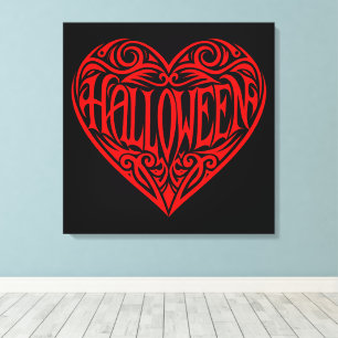 Impressão Em Tela Coração de Halloween, Coração Vermelho, Feriado