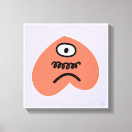 Impressão Em Tela Coração Desapontado - Triste com bigode