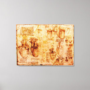 Impressão Em Tela Coração E Seus Vasos Sanguíneos, Castanho