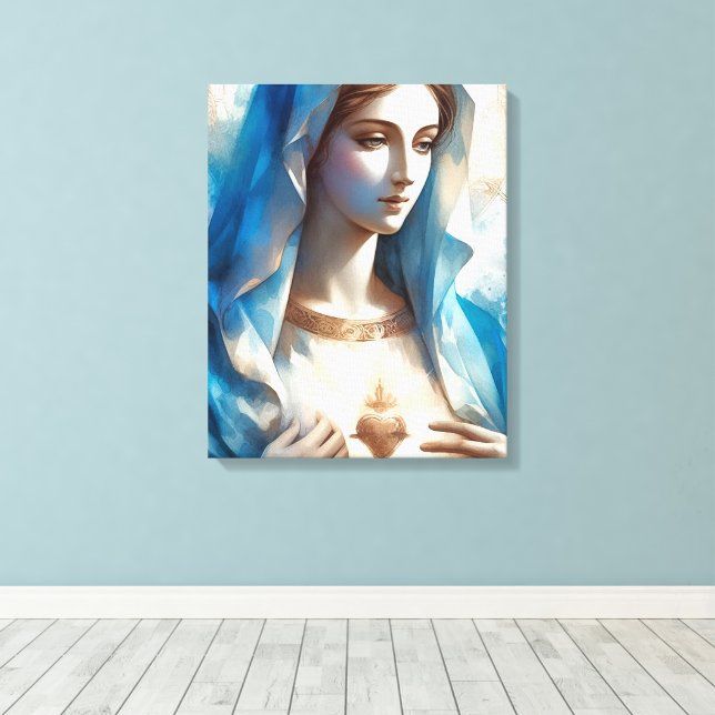 Impressão Em Tela Coração imaculado da virgem maria (Insitu(piso de madeira))