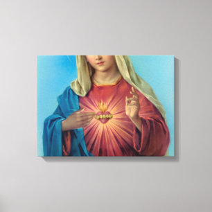 Impressão Em Tela Coração Imaculado De Maria