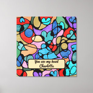 IMPRESSÃO EM TELA CORAÇÕES NEUROGRÁFICAS CORES DIGITAIS