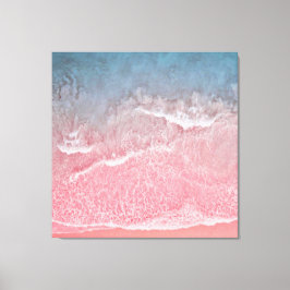 Impressão Em Tela Coral e Blue Beach Ocean e Seashore