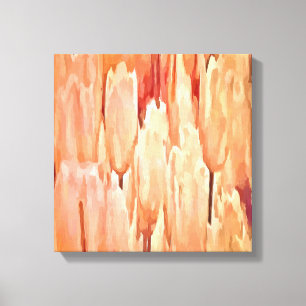 Impressão Em Tela Coral e Tulipas do Deserto Abstrato artístico