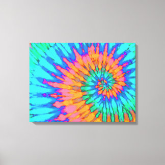 Impressão Em Tela Corante azul e laranja 24"x18"