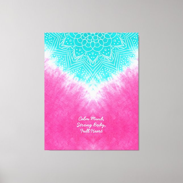 Impressão Em Tela Corante rosa e azul colado com modo Mandala (Frente)