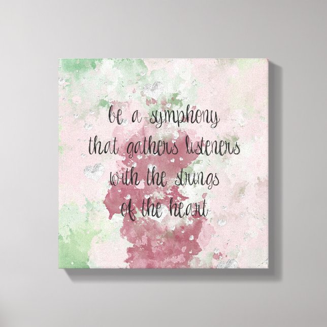 Impressão Em Tela Cordas da Aquarela do Coração (Frente)