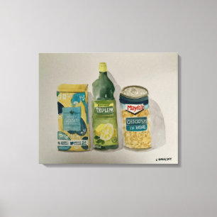 Impressão Em Tela Cores d'água originais "Chá Chomile &Lemon Juice"