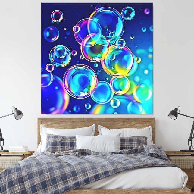 Impressão Em Tela Cores de bolhas mágicas (Insitu(Quarto))