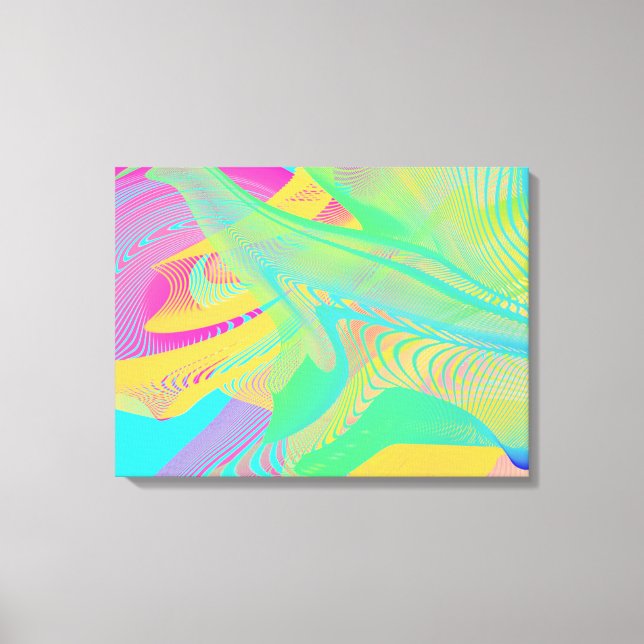 Impressão Em Tela CORES FLUO - Arte Fractal - (Frente)
