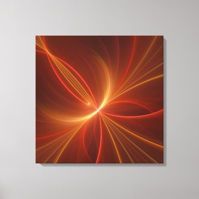 Impressão Em Tela Cores Quentes Modernas de Arte Fractal Mística Abs (Frente)