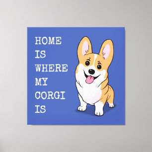 Impressão Em Tela Corgi