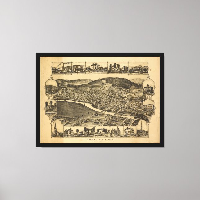 Impressão Em Tela Corning New York (1882) (Frente)