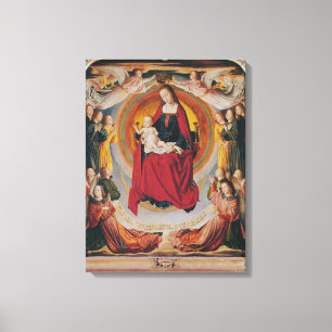 Impressão Em Tela Coroação do Virgin, painel de centro