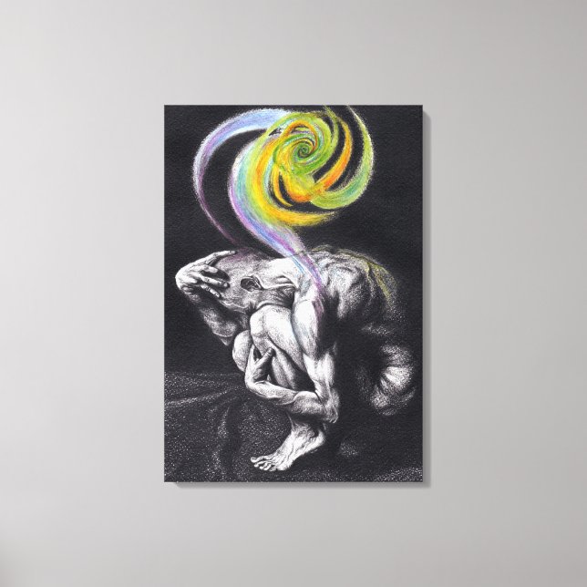 Impressão Em Tela Corpo masculino Alma colorida Arte de desenho surr (Frente)