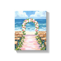 Corredor Floral de Aquarela para Casamento na Prai