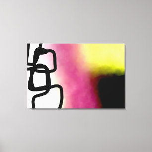 Impressão Em Tela Corrente de bloqueio: Abstrato cor-de-rosa, amarel