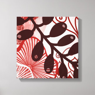 Impressão Em Tela Correntes Carmesim – Arte Botânica Abstrata Modern
