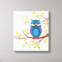 Coruja adormecida em árvore Pintura de desenhos an