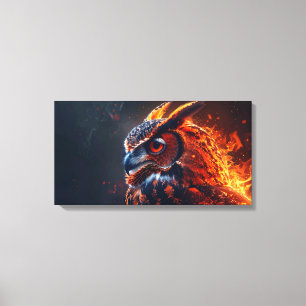 Impressão Em Tela Coruja flamejante