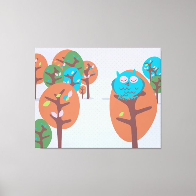 Impressão Em Tela Coruja Sonolenta (Frente)